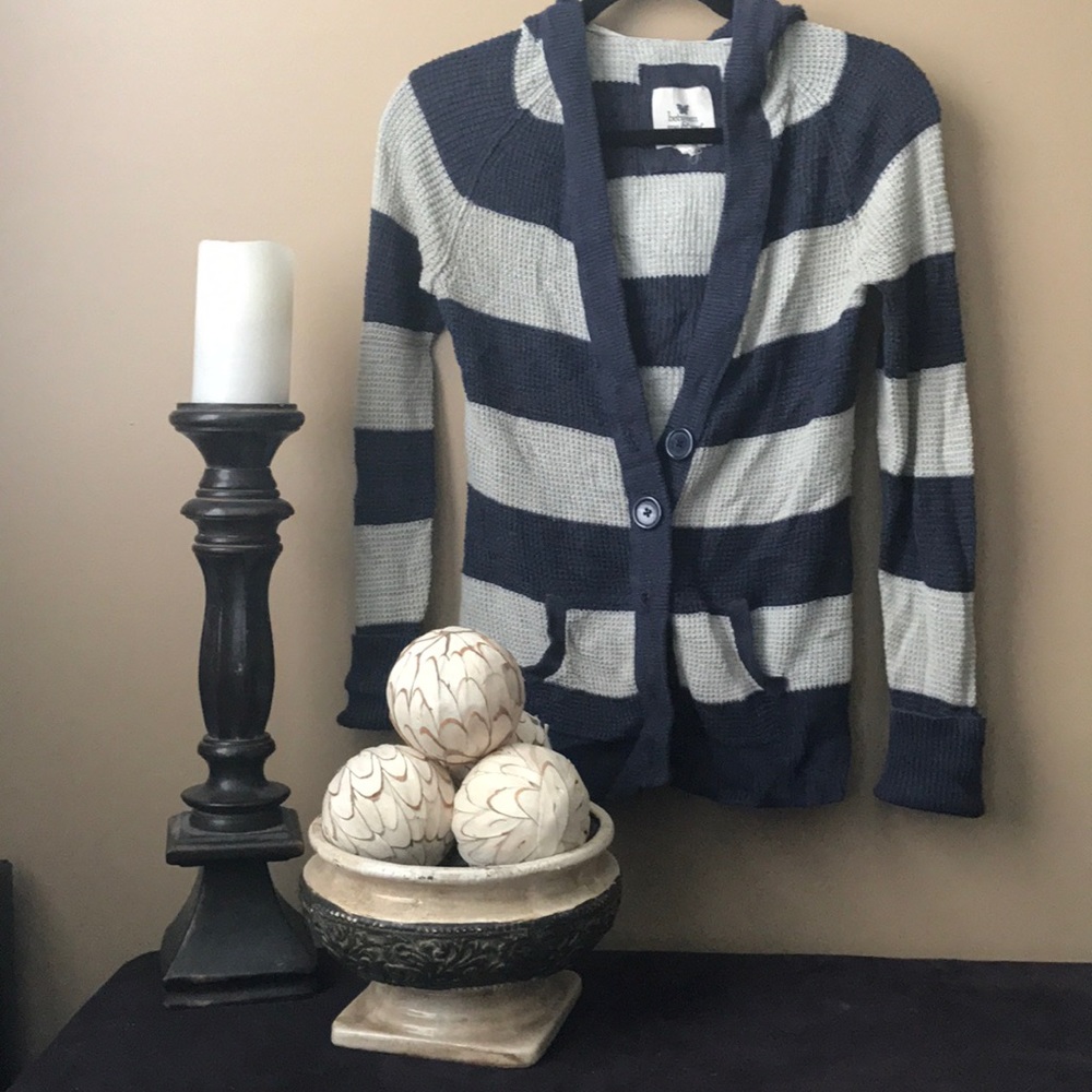Super cozy button up hooded sweater